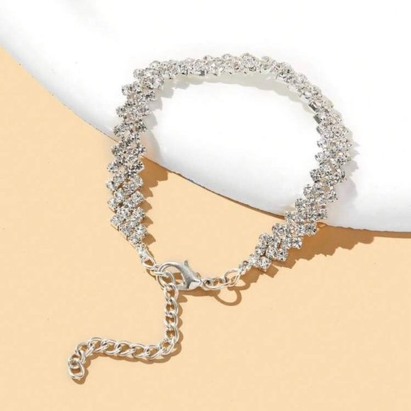 Glamorous Zinc Alloy Rhinestone Decor Bracelet For Women For Party Wedding Gift - Picture 3 of 7